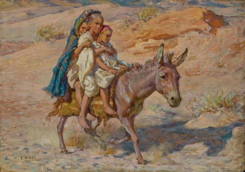 Bambini sull'asinello